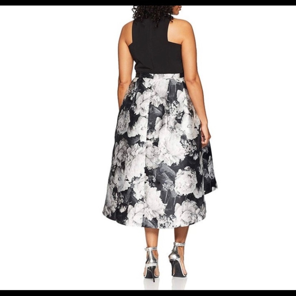 City Chic black dress with floral bottom